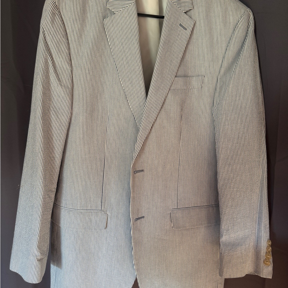 Chaps White and Blue Sport Coat Classic Blazer